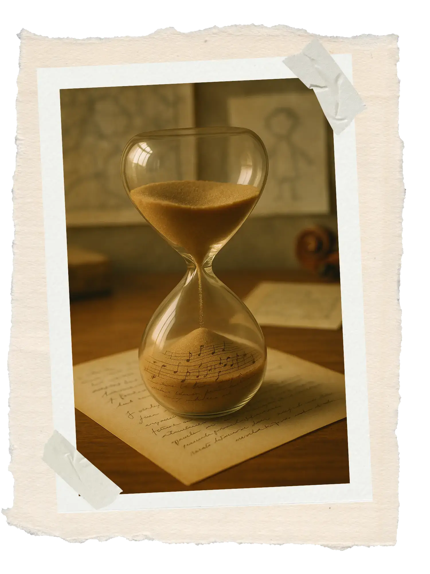 An hourglass keeping time while slow stories are told in Vienna.