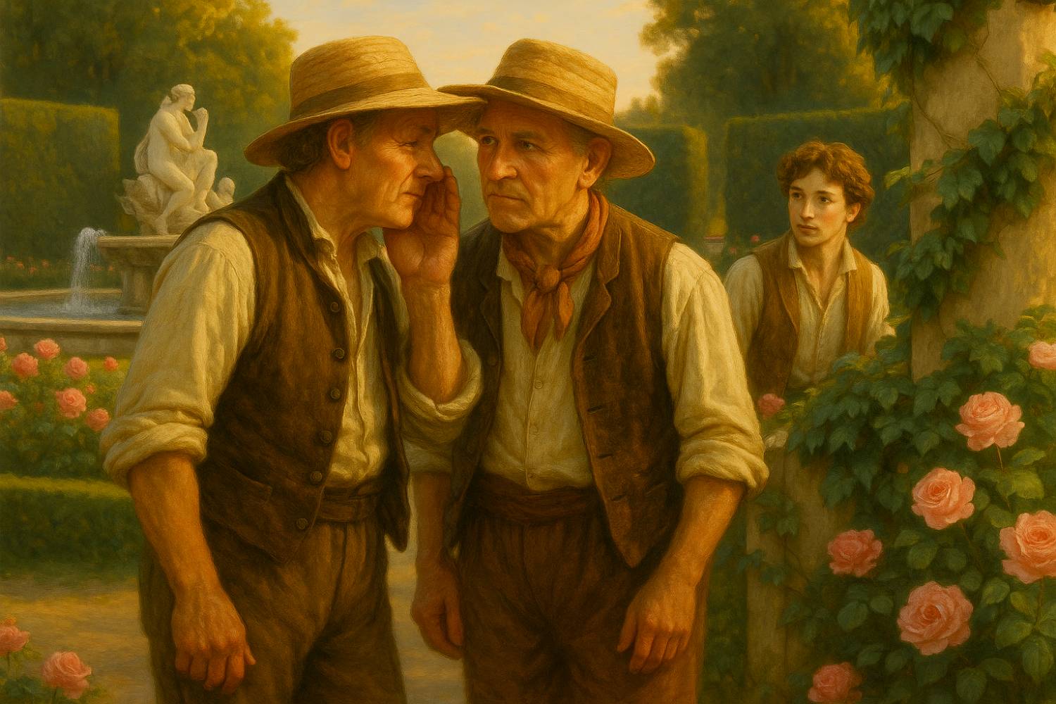 Garden workers in Schönbrunn from The First Whisper story world