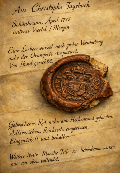 Focus Keyphrase
Das erste Flüstern Leseprobe-Eine Seite aus Christophs Gartentagebuch